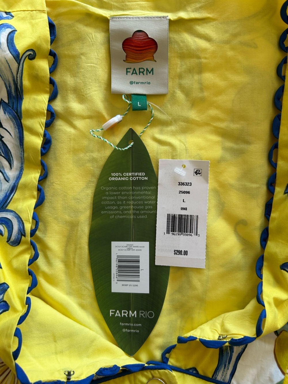 FARM Rio Yellow White Blue Floral Maxi Dress - Picture 8 of 11